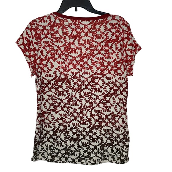 Villager Liz Claiborne Women Large Rib Square Neck Henley Short Sleeve Top NWT‎ - Picture 8 of 8